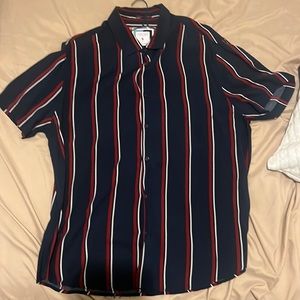 Cactus Man by Ricky Singh Short Sleeve Button Up | Color: Blue/White/Red